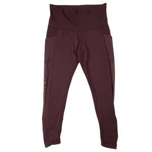 Lululemon Leggings Womens size 6 Pockets Ribbed Waist Mesh Sides Ruched Ankle